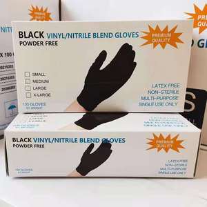 Factory Wholesale Disposable Black Nitrile <b>Vinyl</b> Blend Gloves Powder Free for Tattoo Shop Beauty Salon Use - Product Image 4