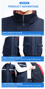 เสื้อกั๊กทำงานผ้าฝ้ายขายส่ง สะท้อนแสง ไม่มีแขนเสื้อ หลายกระเป๋า เสื้อกั๊กผู้ชาย - Product Image 3