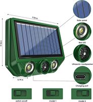 Répulsif Portable Ultrasonique pour Animaux Sauvages en ABS, Alimentation Solaire + USB, Écologique, Contre les Rongeurs, Oiseaux, Cerfs, Étanche IP66