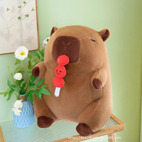 Peluche Capybara Fraise en Sucre Cristallisé, Rembourrage Coton PP, Cadeau d'Anniversaire pour Enfants 0-24 Mois