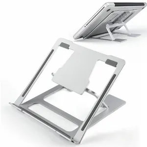Soporte multifuncional de diseño personalizado, plegable, ajustable, portátil, de aleación de aluminio, para escritorio, soporte para portátil, soporte para portátil