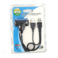 Cantell SATA 22 Pin to USB3.0 + USB2.0 2 in 1 untuk Hard Drive HDD SSD 20cm