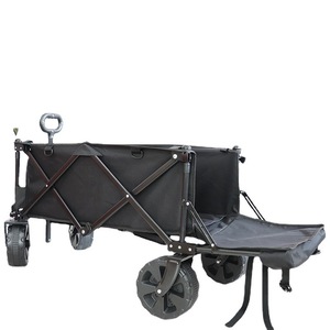 Chariot de camping pliable grande capacité 120x80x60cm, roues tout-terrain, poignée réglable, pour le shopping et les activités de plein air - Product Image 4