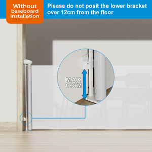 Barrière de sécurité rétractable pour bébés et animaux domestiques, sans perçage, s'adapte aux portes, installation facile, pour couloirs - Product Image 5