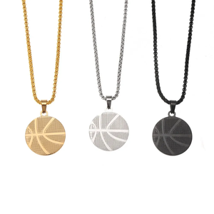 <span class=keywords><strong>Collar</strong></span> con Colgante de Baloncesto de Acero Inoxidable Jietao, Resistente al Sudor, Impermeable, Sin Óxido, Regalo para Fanáticos del Deporte, Joyería Hip Hop para Hombres y Mujeres - Product Image 1