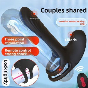Shand Frank cincin silikon uniseks, cincin ganda pengunci dengan stimulasi tiga titik Masturbator pria - Product Image 1