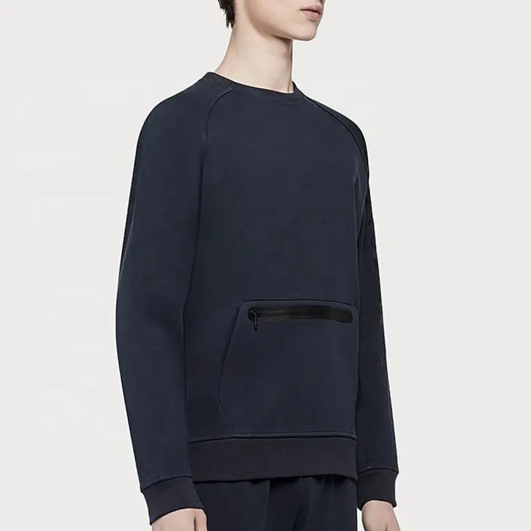 Casual Wear Pullover Streetwear Plain Mens Cotton Hooded Solid Color Organic Sweatshirt