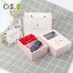 สร้อยคอสำหรับวันวาเลนไทน์สีน้ำเงินสีชมพูกล่องใส่เครื่องประดับแบบโรแมนติกขนาดใหญ่พร้อมกล่องใส่สบู่ดอกไม้สำหรับเป็นของขวัญ - Product Image 5