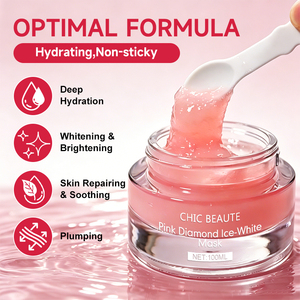 CHIC BEAUTE Produits de Soin de la Peau <span class=keywords><strong>Masque</strong></span> Gel de Nuit Repulpant, Hydratant et Éclaircissant à l'Acide Hyaluronique et au Lysate de Ferment de Bifida Rose - Product Image 3