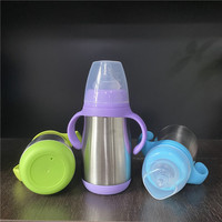 Bouteille pour bébé, à double paroi, en acier inoxydable, isolée, pour enfant, avec bec en Silicone, 300ml, 10oz, 1 pièce, meilleures ventes