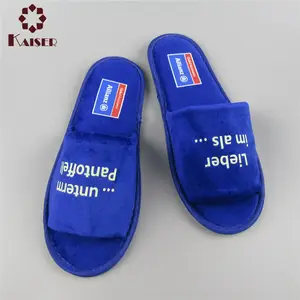 Closed Toe Velour Fabric Eva Sole Cheap New Custom Hotel Slippers With Logo