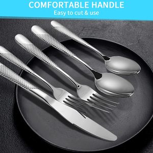 Hàn Quốc búa Flatware Set siêu sắc nét răng cưa dao Vàng Set thép không gỉ sang trọng bạc Set - Product Image 3