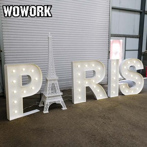 WOWORK Accessoire <span class=keywords><strong>de</strong></span> mariage Grandes lettres <span class=keywords><strong>PARIS</strong></span> lumineuses <span class=keywords><strong>de</strong></span> 8 et 10 pieds avec tour Eiffel comme pièce maîtresse pour la décoration <span class=keywords><strong>de</strong></span> fond d'événement - Product Image 6