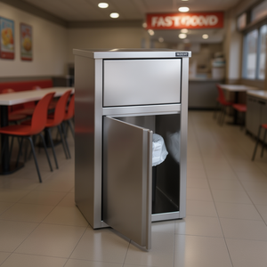 Contenitore per Rifiuti in Acciaio Inox F0260512 con Porta per Uso Commerciale - Product Image 3