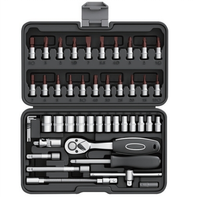 Boîte à outils portable de réparation de voiture 46 pièces Kit d'outils d'entretien multifonctionnel