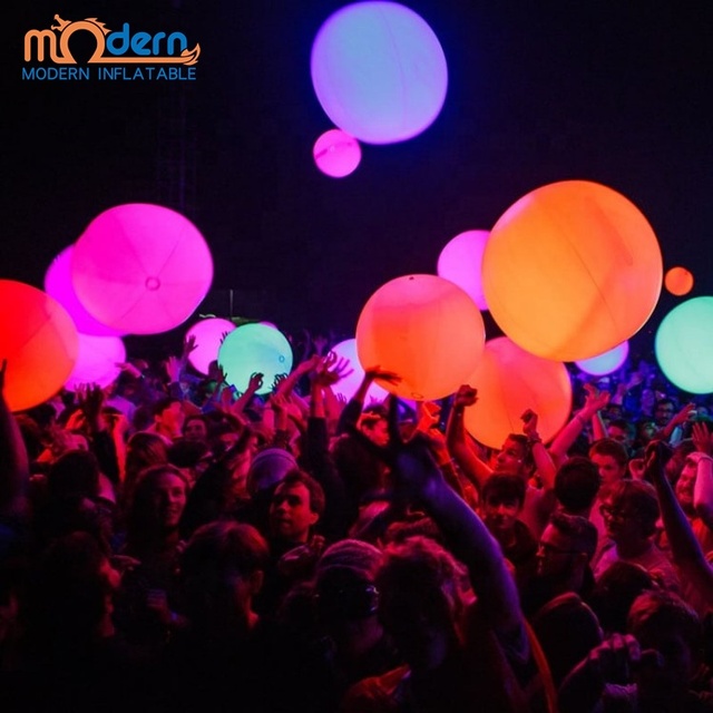 Concert Show Inflatable LED PVC Balloon Zygote Ball Built-In Fan Interactive Crowd Balls (60/80cm Customizable Sizes) for
