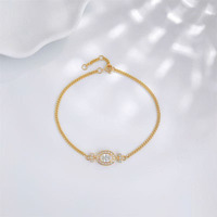 Bracciale Tennis da Donna di Design in Oro Giallo 18K con Diamanti Coltivati in Laboratorio, Taglio Ovale a Quattro Griffe, Regolabile, Gioielleria Fine, Stile Radioso e alla Moda