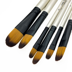 Set di 6 Pennelli per Artisti con Punte in Nylon Sintetico per Pittura Acrilica, a Olio e Acquerello, Forniture Artistiche - Product Image 6