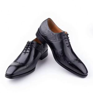 Zapatos de Cuero Formales de Negocios para Hombre, Zapatos de Vestir Hechos a Mano de Lujo para Boda, Oficina, Transpirables, para Primavera, Verano y Otoño - Product Image 2