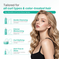 Ensemble complet Pallamina pour cheveux bouclés avec shampoing définissant les boucles, après-shampoing, masque hydratant et huile fortifiante pour boucles abîmées