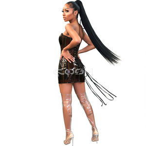 Brown Transparent PVC Corset Dress | See through Clear Corset For Women | Corsets Dresses Manufacturer From Pakistan - Product Image 3