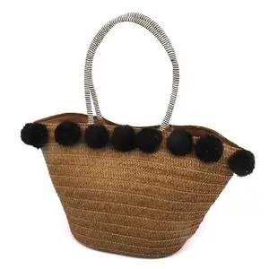 Customizablestraw bag ladies gender and straw material jute China beach woven bag