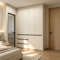 Armoire de rangement en bois avec tiroirs pour vêtements, idéale pour chambre à coucher, organisation de suite de villa contemporaine