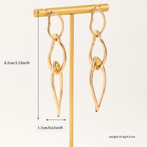 Pendientes de cuarzo Vintage de oro CMF2-J para mujer, accesorios exquisitos y sencillos, joyería de fiesta a la moda exagerada - Product Image 4