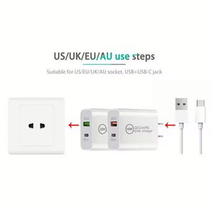 อะแดปเตอร์แปลงไฟแบบขายส่ง ชาร์จเจอร์ติดผนัง USB ชาร์จเจอร์ A+C ปลั๊ก US/EU ชาร์จเจอร์ Type C สำหรับโทรศัพท์มือถือ - Product Image 5
