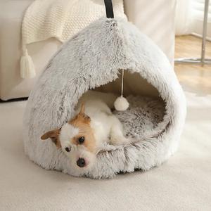 Toptan Sıcak Peluş Kedi Yuvası Yatak Taşınabilir Yıkanabilir Tasarım Çevre Dostu Evcil Hayvan Saklanma Yeri Küçük Evcil Hayvanlar için Asılı Oyuncak Toplarla - Product Image 3