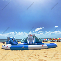 Toboggan Aquatique Gonflable Géant Requin avec Piscine