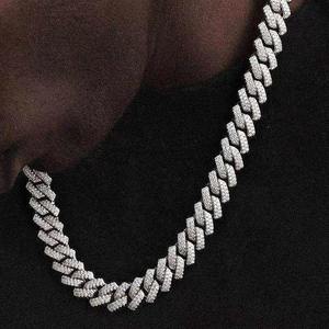 Premium 925 Silver <b>Iced</b> Cuban Link <b>Chain</b> Necklace 18K Gold Plated Moissanite Hip Hop Jewelry for Men Women - Product Image 3