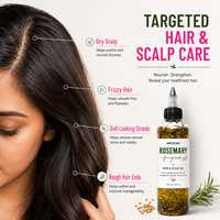 Minyak Rambut & Kulit Kepala Rosemary Fenugreek 120ml Perawatan Melembapkan dengan Infusi Botani Minyak Kastor & Argan untuk Kulit Kepala Kering & Rambut Mengembang Berkilau
