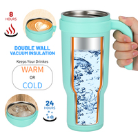 450ml 540ml 30oz 40oz Nouveau gobelet portable en acier inoxydable mignon avec poignée et paille Design classique pour les verres de voyage