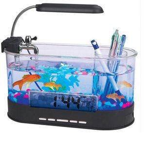 Mini Aquarium Aquarium Usb Aquarium Met Led Lamp Licht Lcd-scherm En Klok Aquarium Aquarium Vissen Tanks - Product Image 2