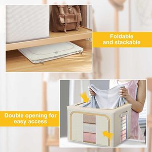 Oxford Cloth Foldable Single-Tier Clothing Organizer Adjustable Design Polyester Material 26-100L Capacity for Home Use Clothes - Product Image 2