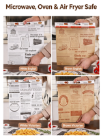 Rouleau de papier cuisson KZR - Double face enduit de silicone, brun imprimé, qualité alimentaire pour sandwichs, biscuits, pain, gâteaux, pizzas et salades