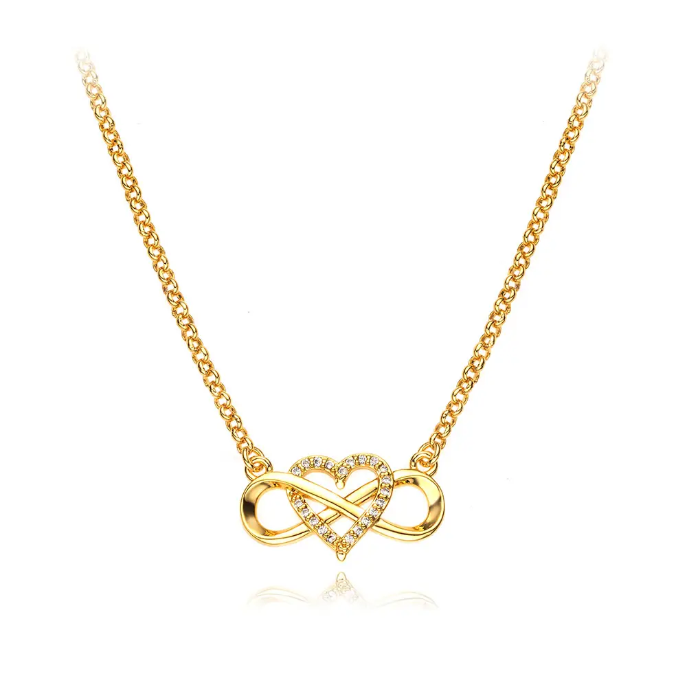 FOXI jewelry – collier pendentif en forme de cœur plaqué or 18K pour fête des mères, vente en gros