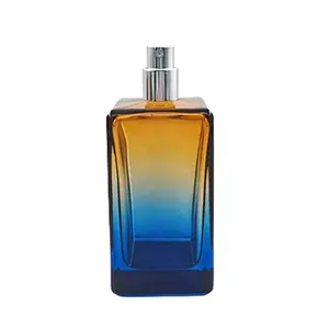 Prix usine bleu bouteille de parfum de luxe 100ml verre femmes bouteille parfum
