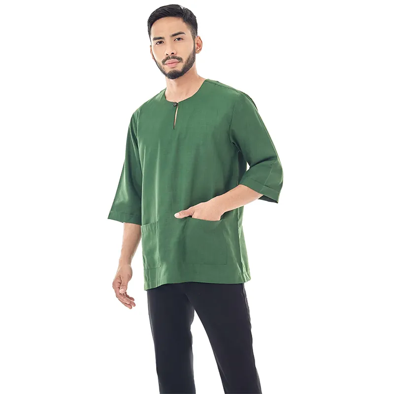 Pijama verde de algodón para hombre, producto Malaysia Nepali, para boda, Kurta