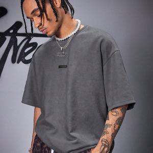 Camiseta Casual de Verano para Hombre, Estilo Retro, Lavado Ácido, Diseño Desgastado, Estampado de Letras Personalizado, Camisetas Bordadas para Hombre - Product Image 2