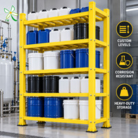 Étagère de stockage en fibre de verre (FRP) anti-corrosion pour la manipulation de solvants et la production de résine, prix usine, pour entrepôt