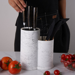 Support à couteaux Richchef à double compartiment en plastique, organiseur d'ustensiles de cuisine pour couteaux et outils - Product Image 1