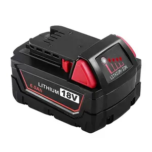 Milwaukee 18V 20V OEM 2Ah 4Ah 6Ah 9Ah Capacity Li-ion Battery Pack Power Tools Battery For MILWAUKEE Rechargeable Battery Pack Replacement