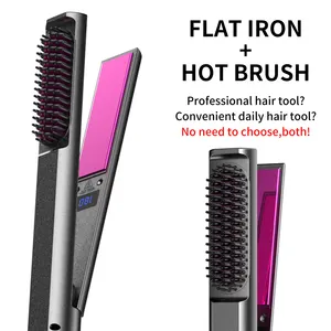 2021 Hot Sale Flat Iron Hair Straightener Fast Heating Ceramic Panel Flat Iron Salon Tool Hot Comb Wholesale