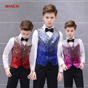 Traje de esmoquin moderno para niños con lentejuelas, ideal para fiestas, actuaciones, presentaciones, Halloween, cosplay y bodas. - Product Image 1