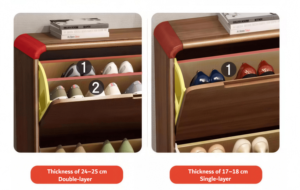 Home Living Room Ultra-Thin Flip Adjustable <strong>Shoe</strong> <strong>Cabinet</strong> Modern Simple <strong>Narrow</strong> Solid Wood Frame Wall-Mounted <strong>Shoe</strong> Storage <strong>Cabinet</strong> - Product Image 4