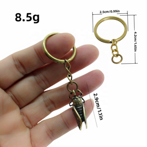 บุคลิกภาพโบราณที่ทําด้วยมือทองแดงบริสุทธิ์ทองเหลืองคลัทช์โชคผ้าพวงกุญแจจี้พวงกุญแจจี้ - Product Image 4