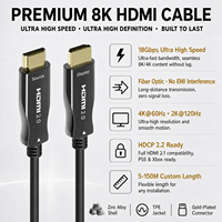 Câble HDMI Optique Actif AOC 18 Gbit/s 4K 60Hz HDR HDCP2.2 pour TV, Projecteur, Salle de Conférence, Utilisation en Ingénierie