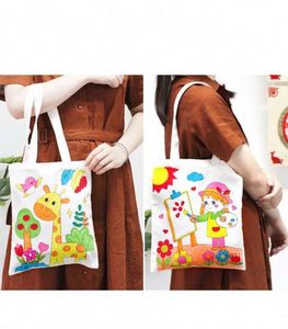 Top Quality Heat Eco-Friendly Graffiti Bags Canvas Painting Diy Coloring <b>Set</b> Painting Bag for Kids With <b>Colour</b> Pens - Product Image 2